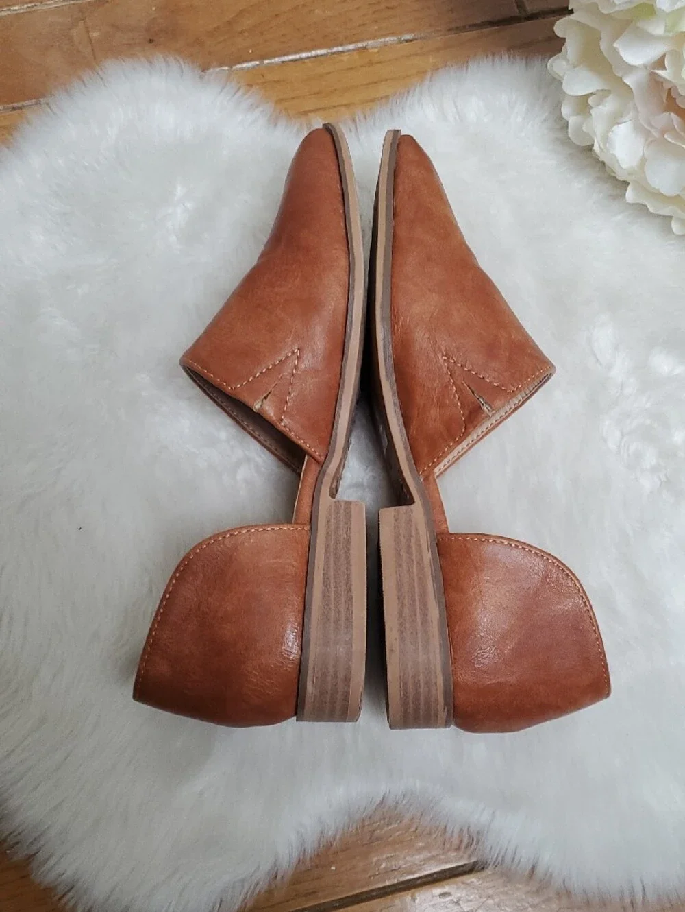 Catherine Malandrino Alaney Tan Cognac Pointed D'Orsay Flats